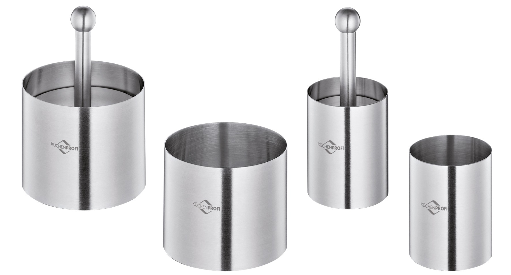 0904982806 Nerezové potravinové kroužky na dezerty a předkrmy sada 6 ks Kuchenprofi